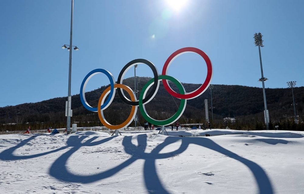 ZHANGJIAKOU, CHINA  FEBRUARY 1, 2022: Olympic rings are seen at the National Cross-Country Skiing Centre ahead of the 2022 Winter Olympic Games scheduled to take place in Beijing and Zhangjiakou from 4 to 20 February 2022. Sergei Bobylev/TASS

Êèòàé. ×æàíöçÿêîó. Îëèìïèéñêèå êîëüöà íà òåððèòîðèè Íàöèîíàëüíîãî ëûæíîãî öåíòðà. Îëèìïèéñêèå çèìíèå èãðû â Ïåêèíå ïðîéäóò ñ 4 ïî 20 ôåâðàëÿ 2022 ãîäà. Ñåðãåé Áîáûëåâ/ÒÀÑÑ